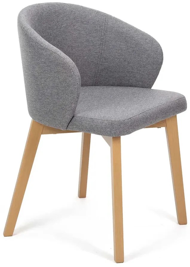 Szare tapicerowane krzesło nowoczesne dąb artisan B1-M06