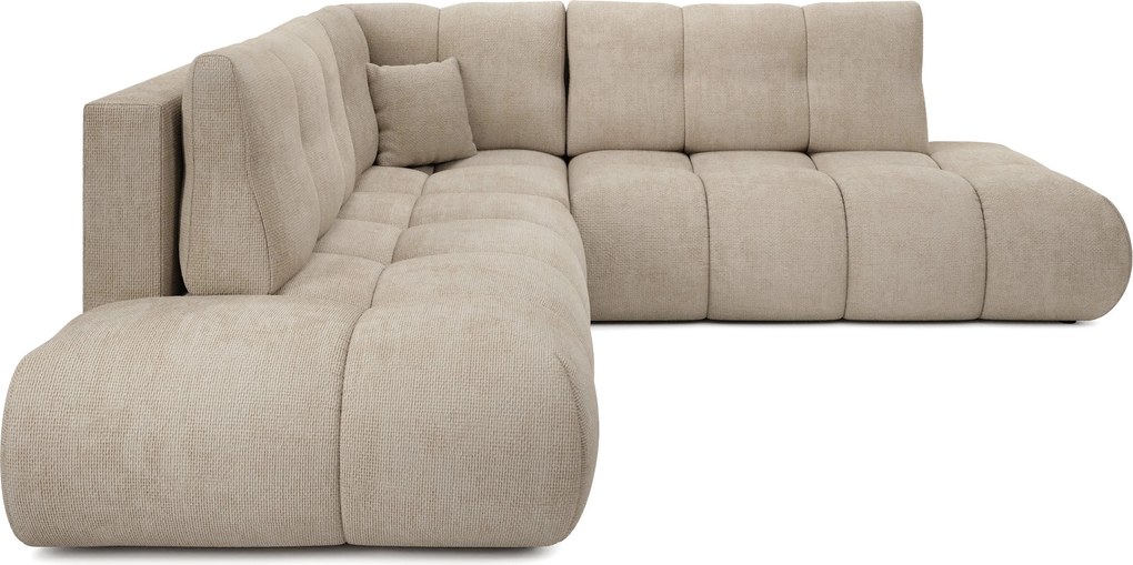Masseno Narożnik DUCA z funkcją spania i pojemnikiem na pościel Narozniki L, Rozkładana sofa - Beżowy, FLOW 02
