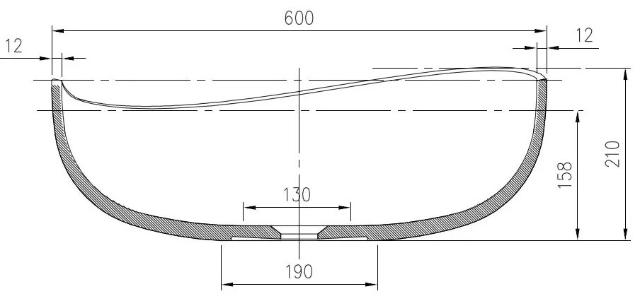 Umywalka nablatowa WAVE PB2001