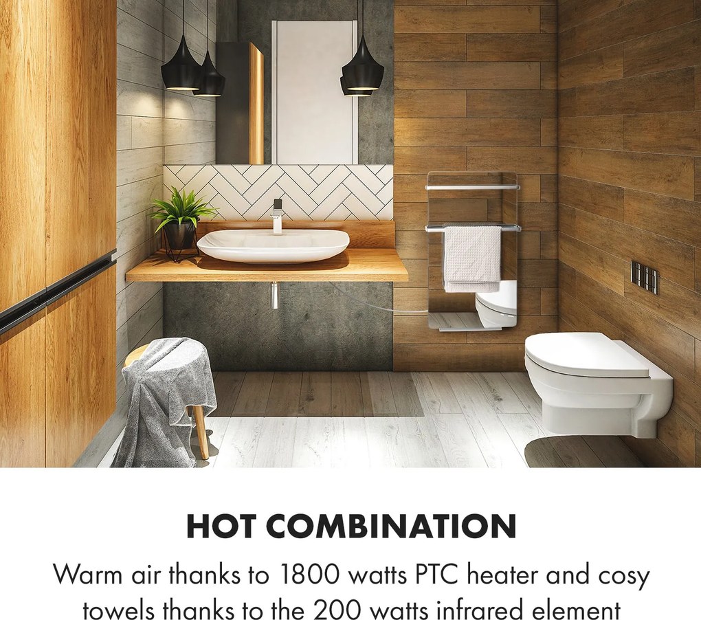 Klarstein HotSpot Crystal 2000W 82x47cm Panel na podczerwień lustro