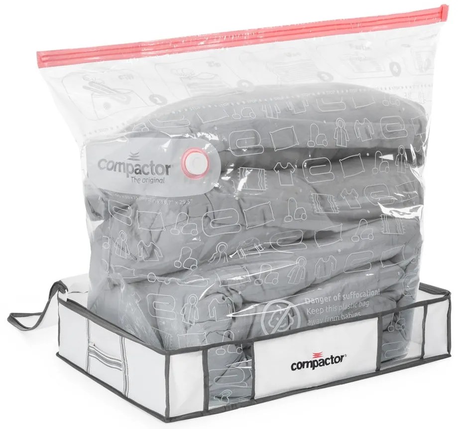 Tekstylne pojemniki do przechowywania ubrań zestaw 3 szt. próżniowe/usztywniane 45x65x15,5 cm Life – Compactor