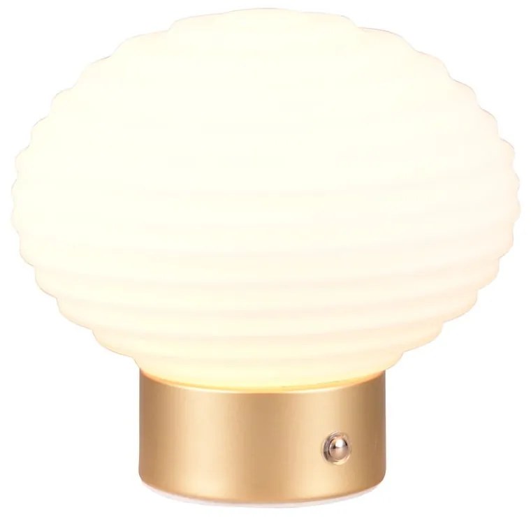 Lampa stołowa LED w biało-złotym kolorze ze ściemniaczem i szklanym kloszem (wys. 14,5 cm) Earl – Trio