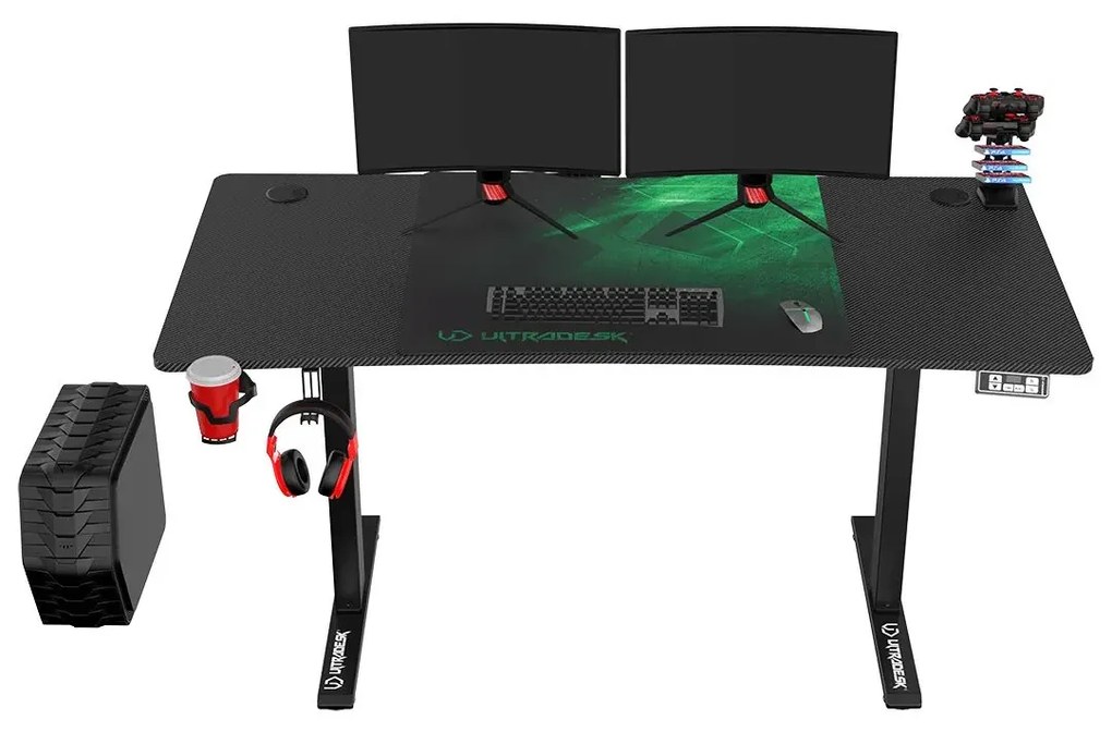 Biurko gamingowe LEVEL V2 zielone ULTRADESK