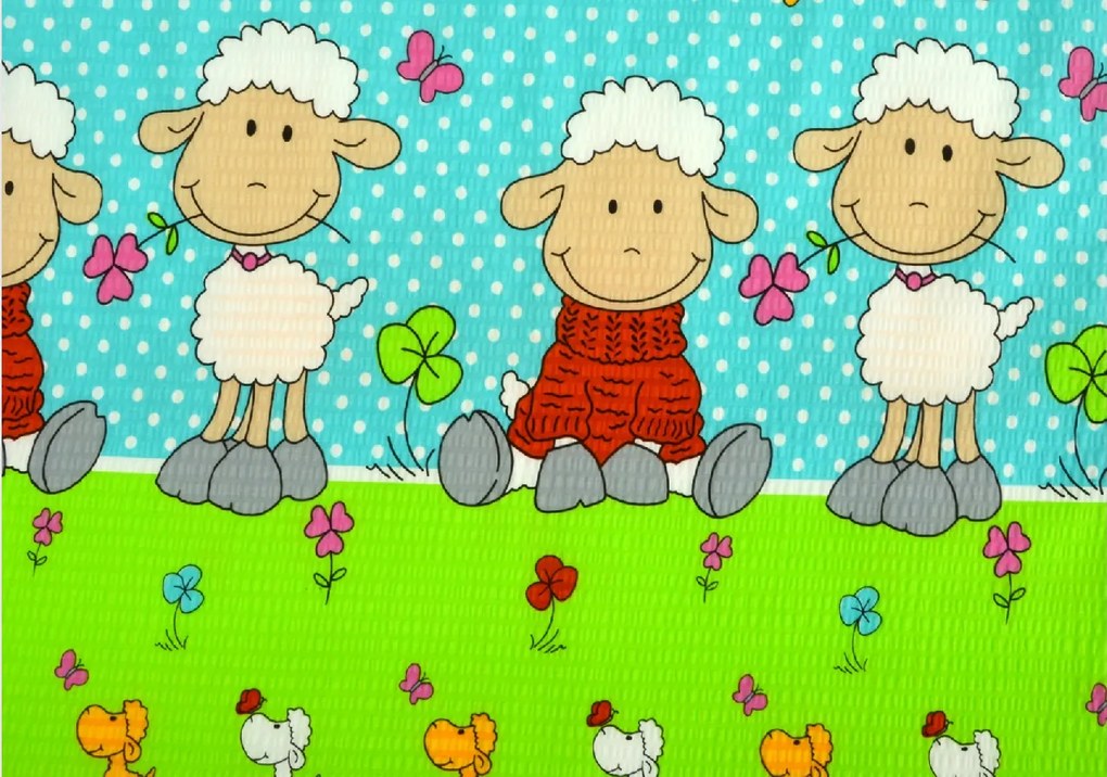 PrzytulneMieszkanie.pl PrzytulneMieszkanie.pl Pościel z kory do łóżeczka OVEČKI niebieskie Rozmiar pościeli: 45 x 65 cm | 90 x 135 cm