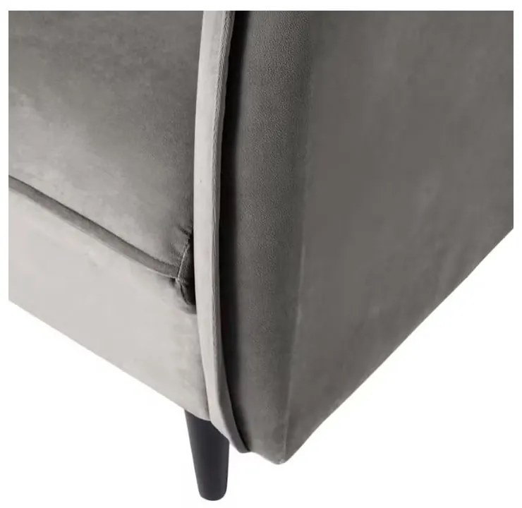 Szara aksamitna sofa 203 cm Juli – Ropez