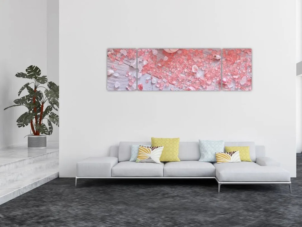 Obraz - Nadmorska atmosfera w różowych odcieniach (170x50 cm)