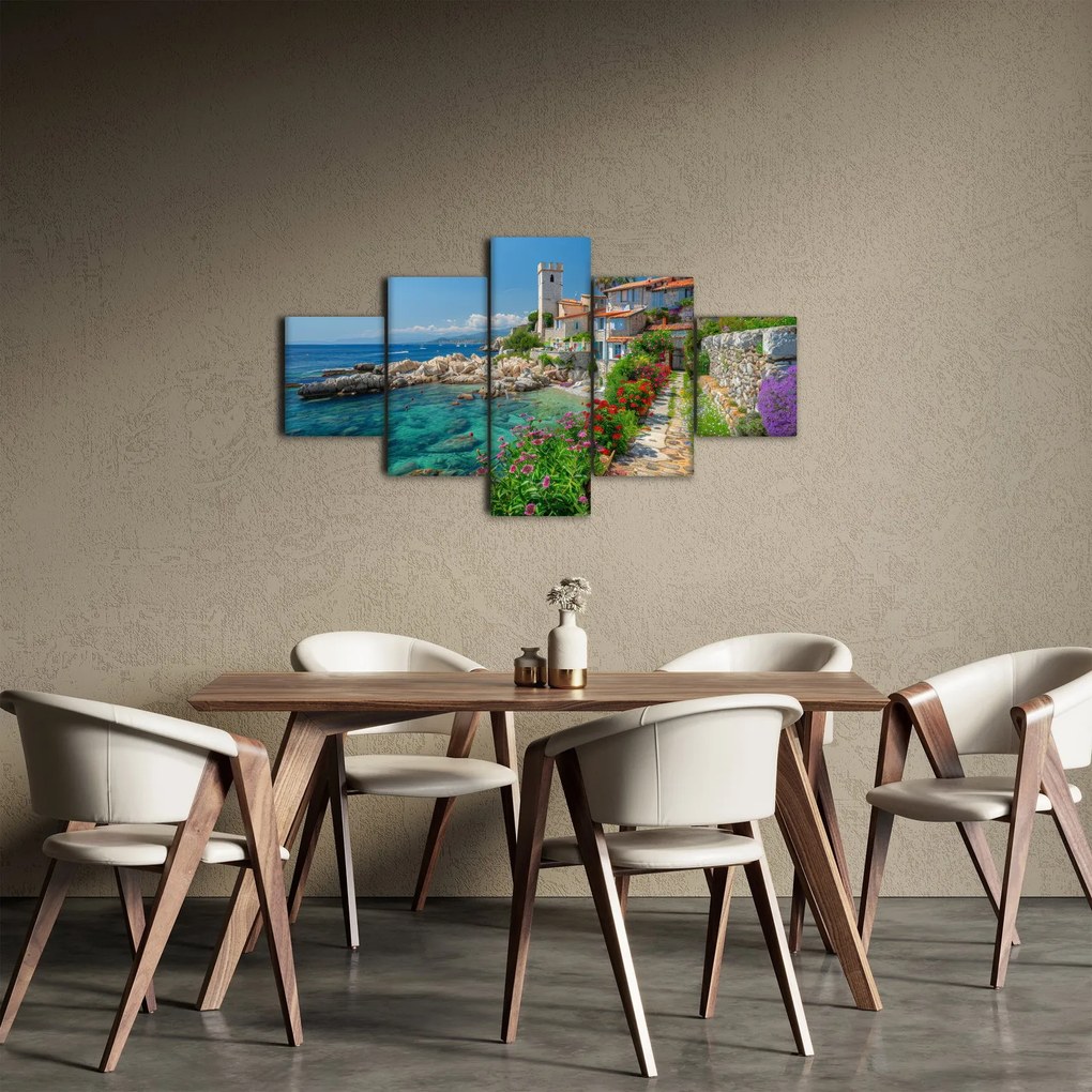 Obraz - Malownicza nadmorska wioska (125x70 cm)