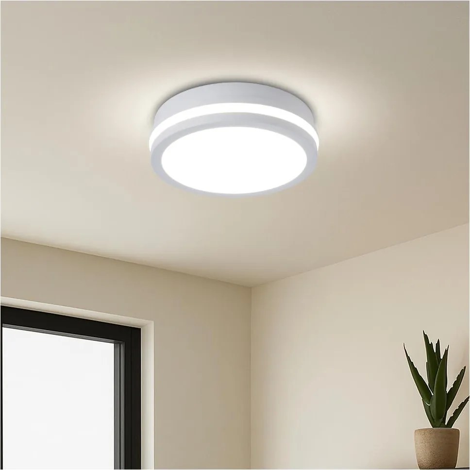 Brilagi - LED zewnętrzna oprawa sufitowa BENE LED/18W/230V śr. 21,5 cm biała IP54