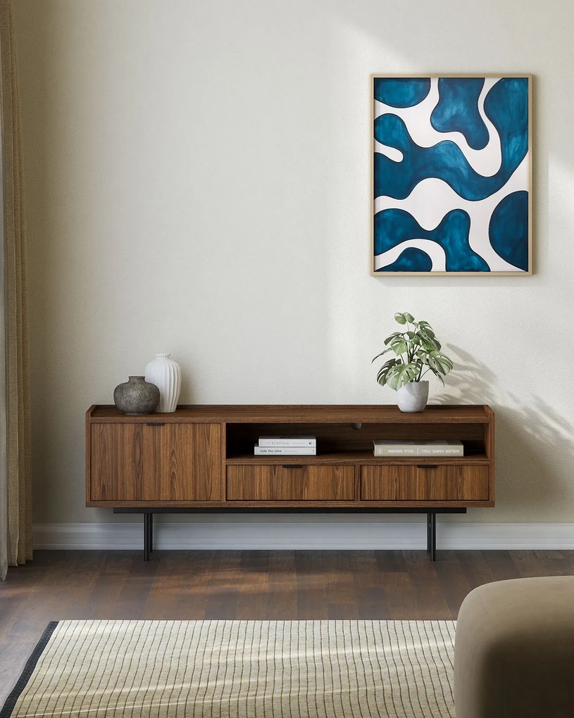 Szafka RTV na nóżkach 150 cm orzech warmia H3-P37