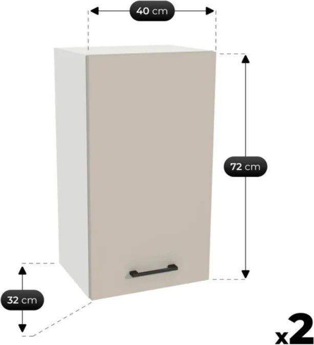 Zestaw Mebli Kuchennych MODERN 200 cm Kaszmir/Biały Nowoczesny