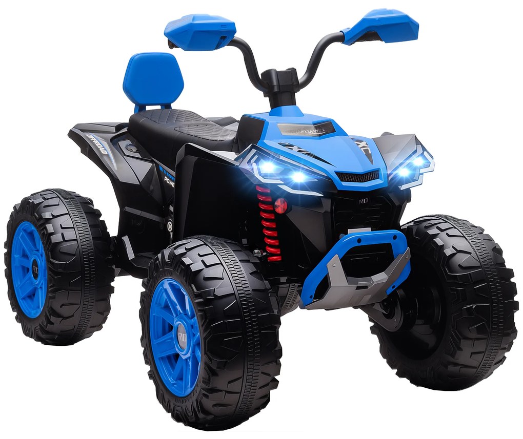 AIYAPLAY Elektryczny quad dla dzieci, pojazd 24V z 4 kołami, reflektory, port USB, funkcja MP3, 6,5 km/h, 3-8 lat