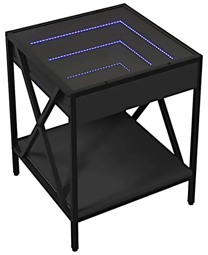 Czarny stolik kawowy z diodami LED - Forset