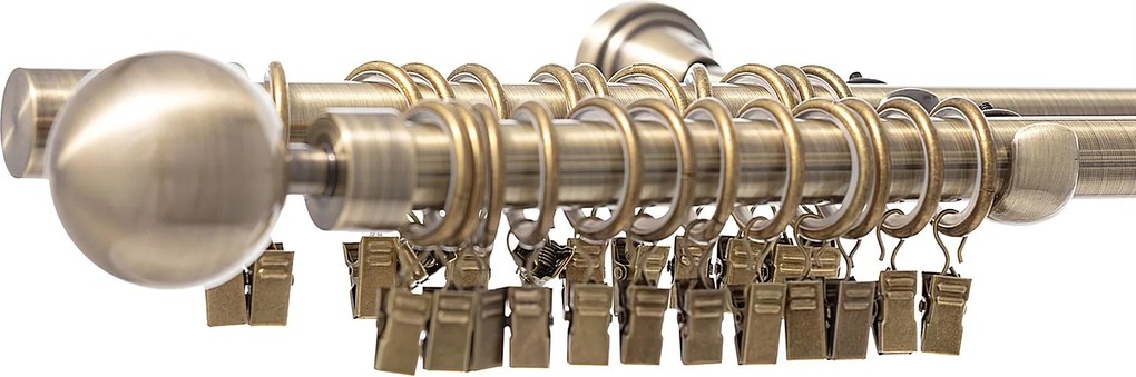 Karnisz podwójny Elegant antique brass 200cm