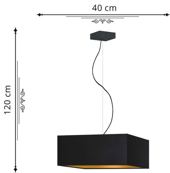 Lampa wisząca glamour z czarnym stelażem - EX360-Sangriv Shade