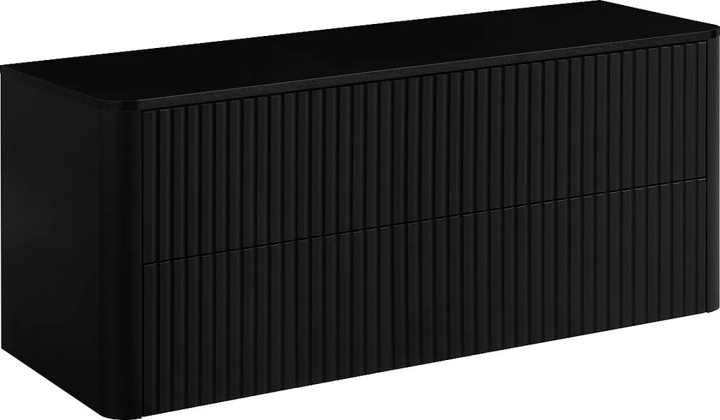 Szafka łazienkowa 120, Czarny, blat czarny, 120,8 x 44,2 x 50 cm