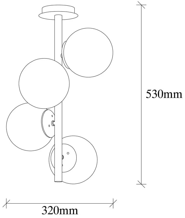 Lampa sufitowa w kolorze złota ze szklanym kloszem ø 15 cm Faze – Opviq lights