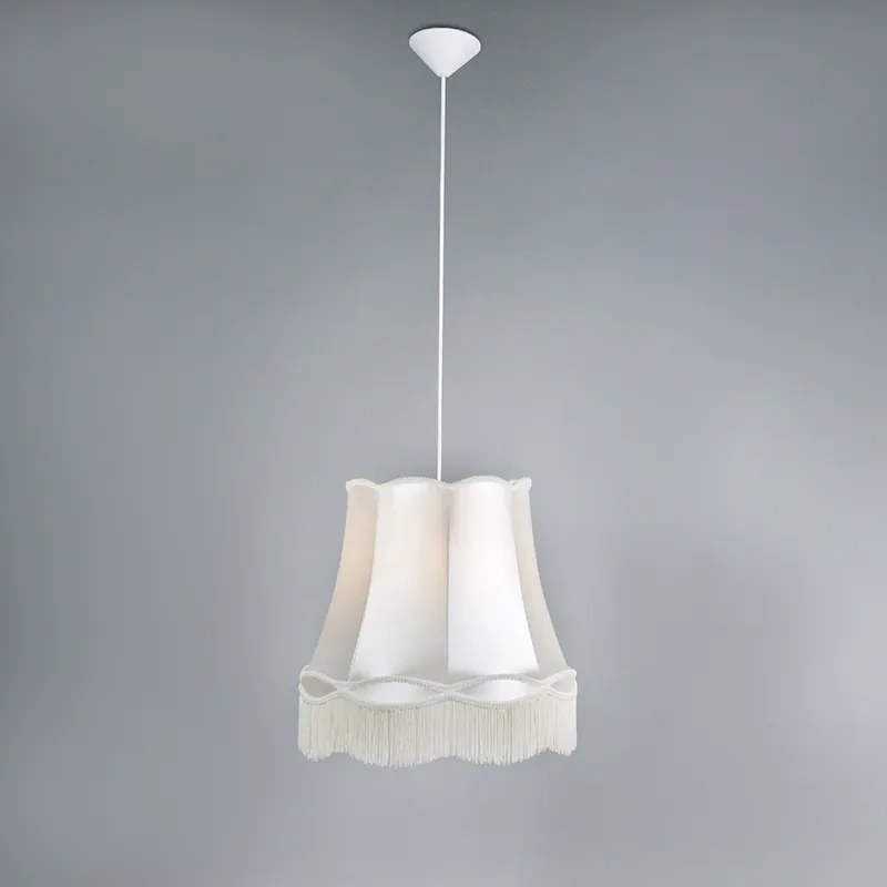 Wisząca lampa Retro kremowa 45 cm - Granny Retro Oswietlenie wewnetrzne