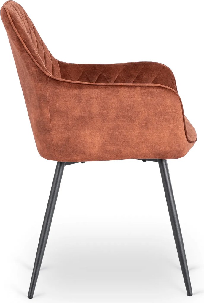 Krzesło Tapicerowane do Jadalni BRESSO Rude Welurowe Nowoczesne Loft