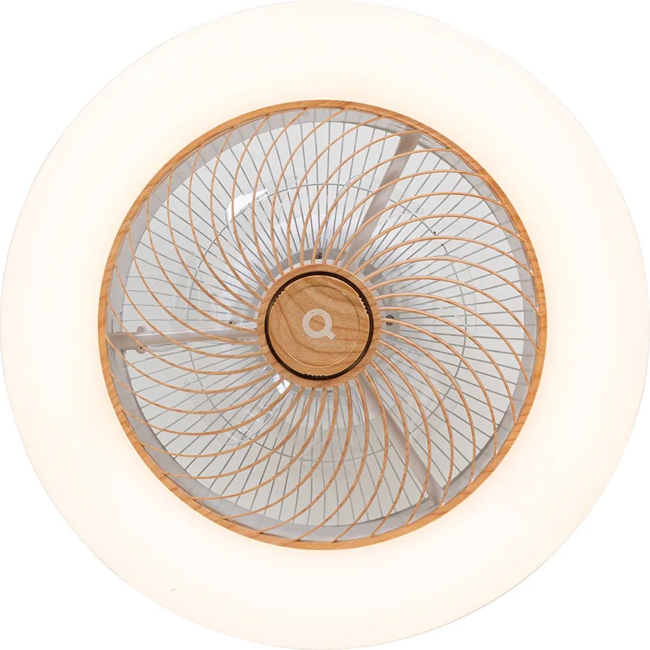 Drewniany wentylator sufitowy z LED i pilotem - Clima