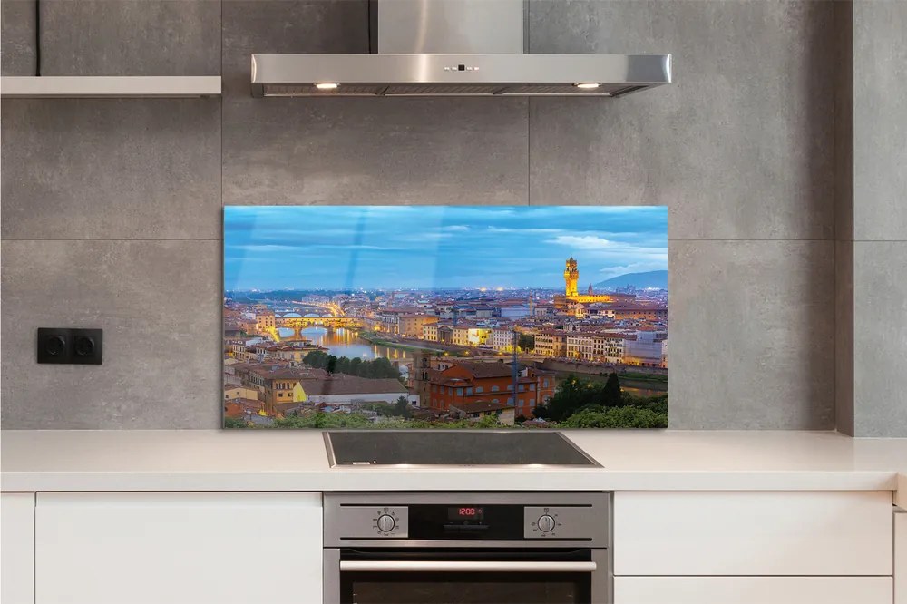 Panel Szklany Włoska Panorama o Zachodzie Słońca