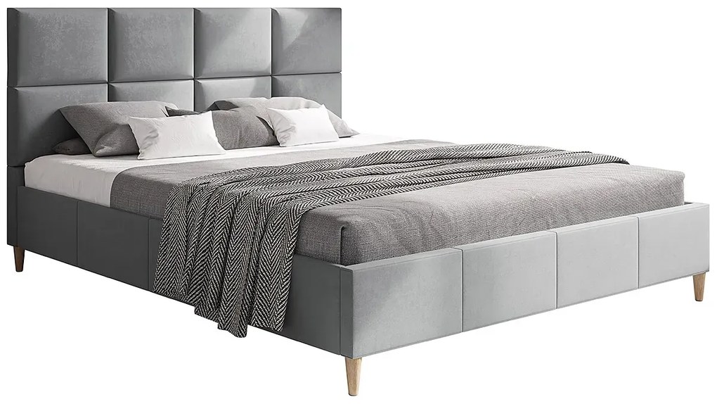 Dwuosobowe łóżko z zagłówkiem 180x200 Moli - 36 kolorów