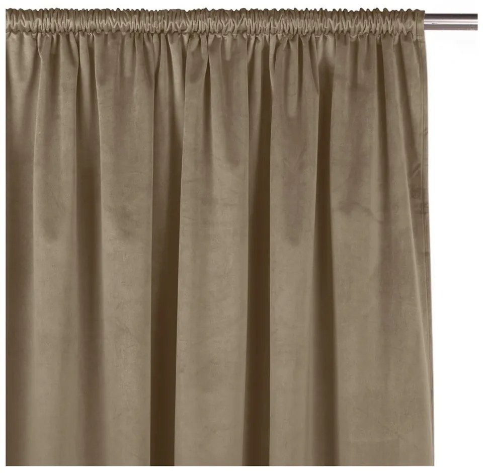 Beżowa aksamitna zasłona częściowo zaciemniająca (dimout) 140x225 cm Velto – Filumi