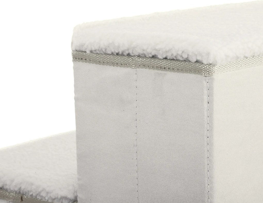 PawHut Schody dla Zwierząt Schodki Składane z Schowkiem MDF Biały 40x54x48 cm | Aosom PL