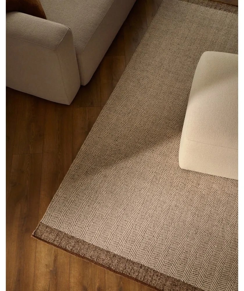 Beżowy wełniany dwustronny dywan tkany ręcznie 160x230 cm Nifelia – Kave Home
