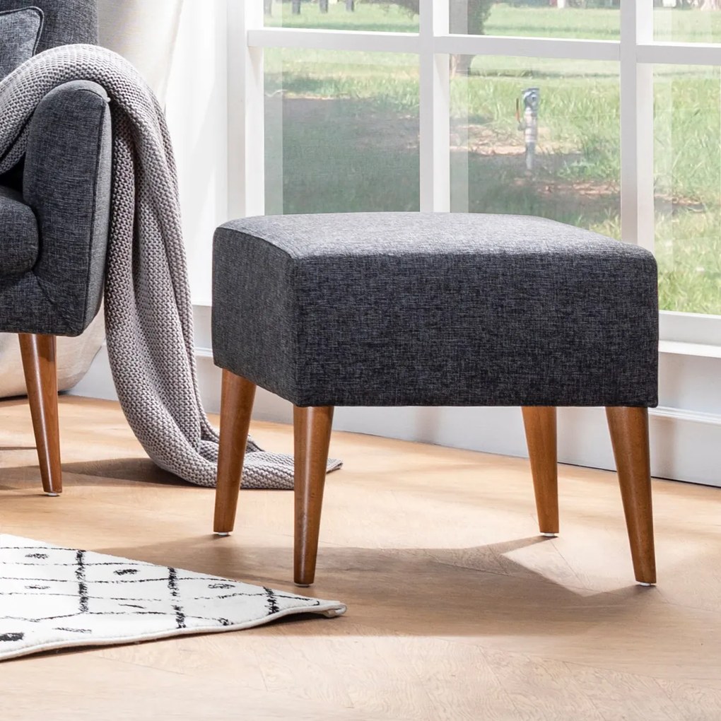 Taboret Zeni Puf Dark Grey