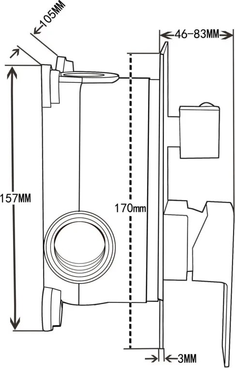 Mexen Uno DR02 zestaw prysznicowy podtynkowy, czarny - 71435DR02-70