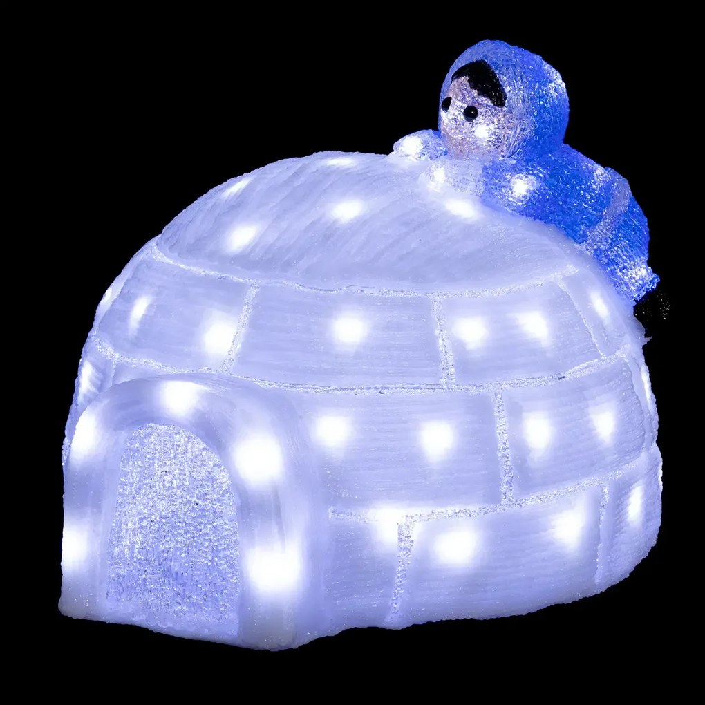 Ozdoba świetlna zewnętrzna, igloo z akrylu, 70 LED