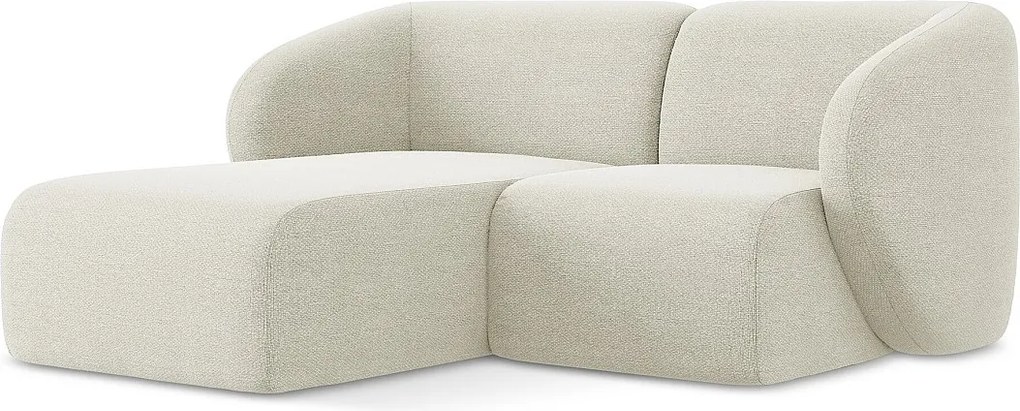 Narożnik lewostronny - z tkaniny bouclé - piaskowy - LANI