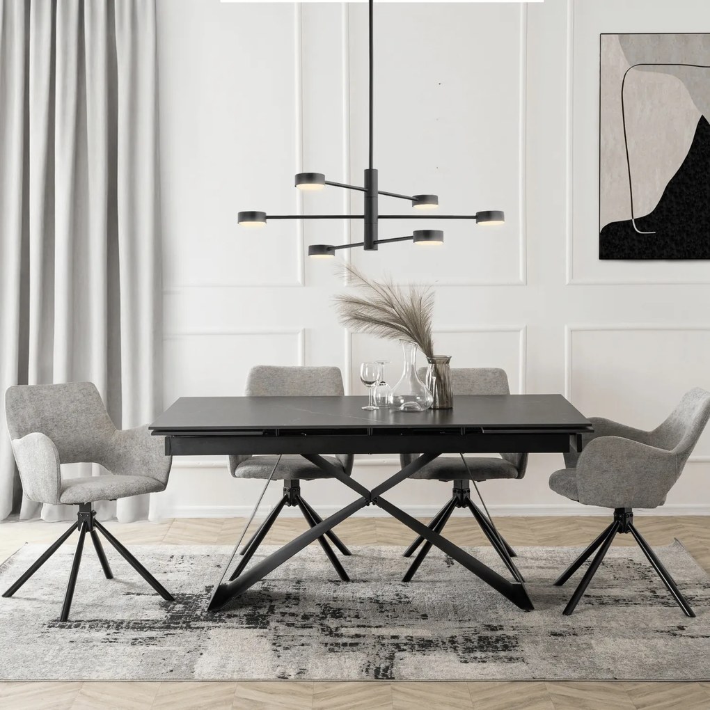 Krzesło Tapicerowane FLAV Szare Nowoczesne