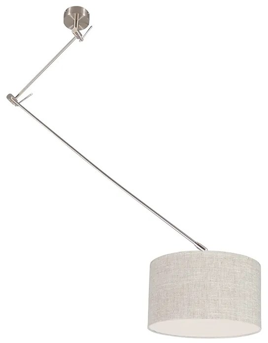 Stalowa lampa wisząca z kloszem 35 cm szara regulowana - Blitz Nowoczesny Oswietlenie wewnetrzne
