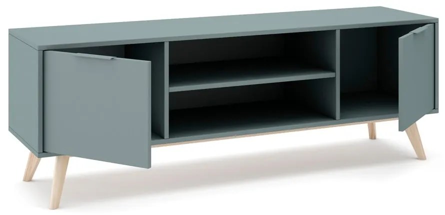 Szarozielona szafka pod TV 140x53x40 cm Pisco – Marckeric