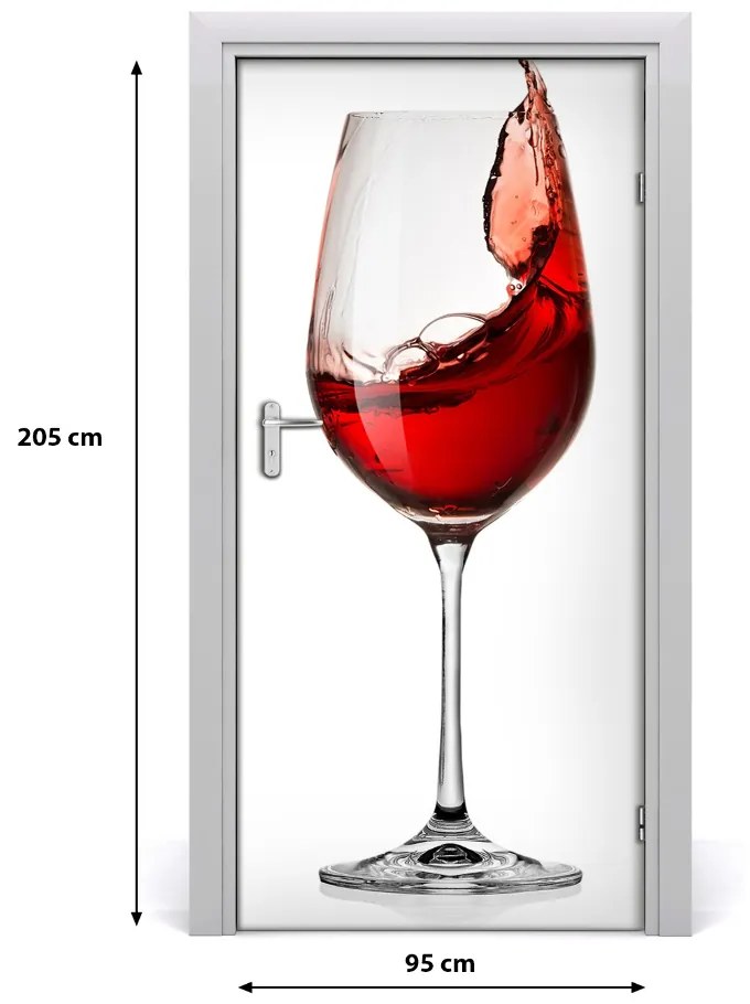 Naklejka na drzwi samoprzylepna Czerwone wino