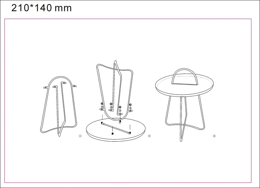 Metalowy stolik GRENT, Ø 45 cm