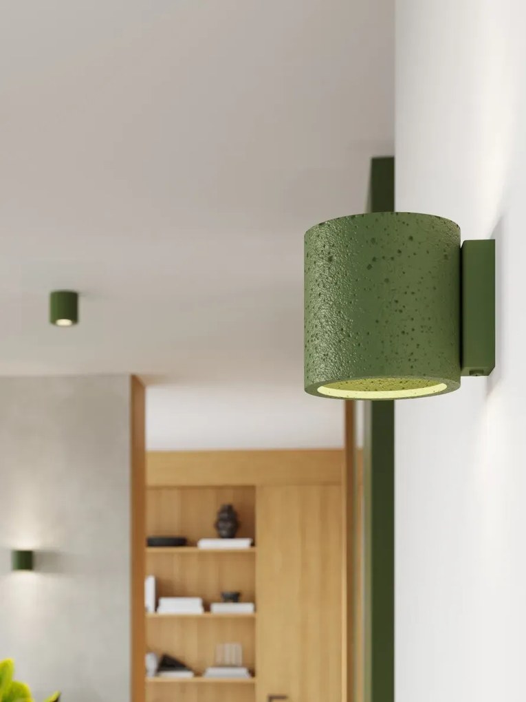 Oliwkowy halogenowy kinkiet ścienny - E713-Melvis