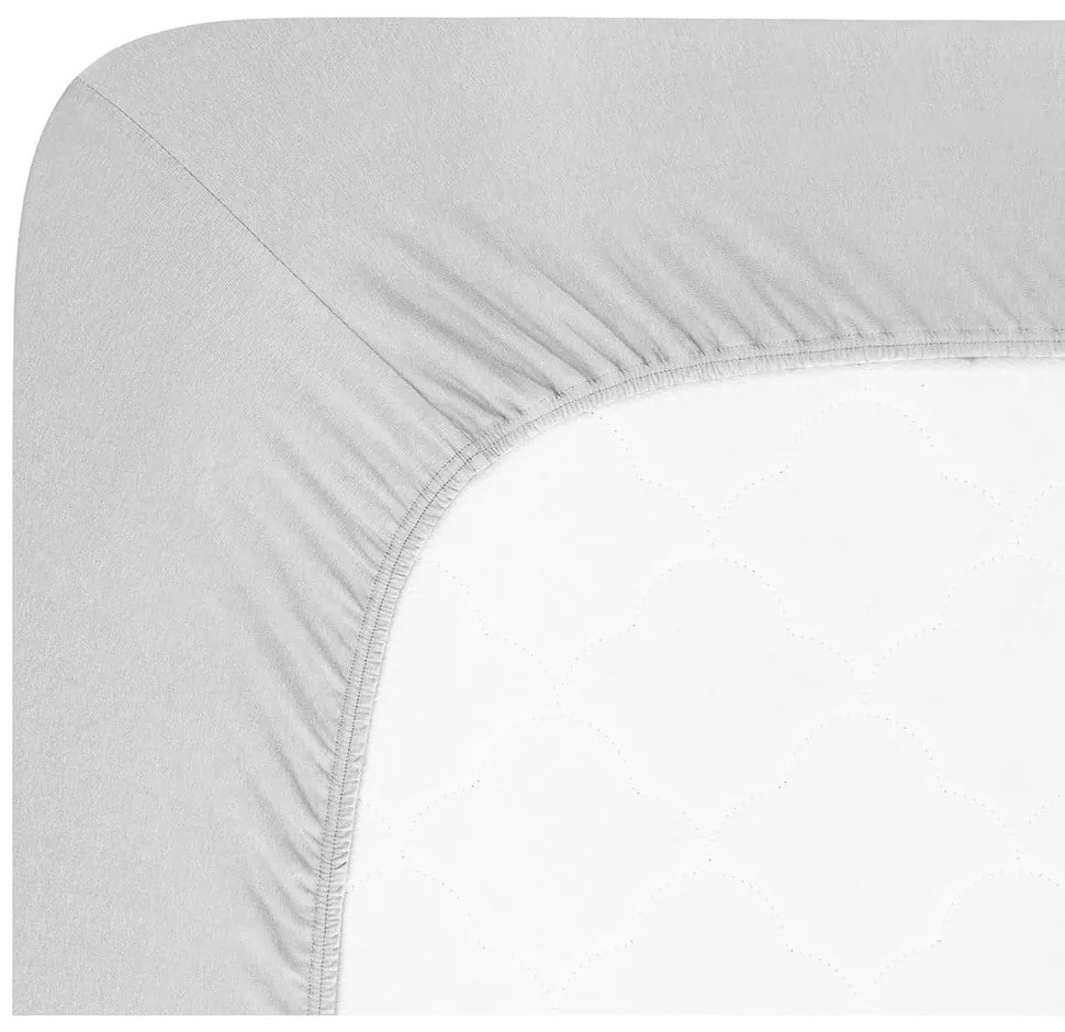 Jasnoszare dżersejowe prześcieradło z gumką 140x200 cm Boxspring – Andrea Simone