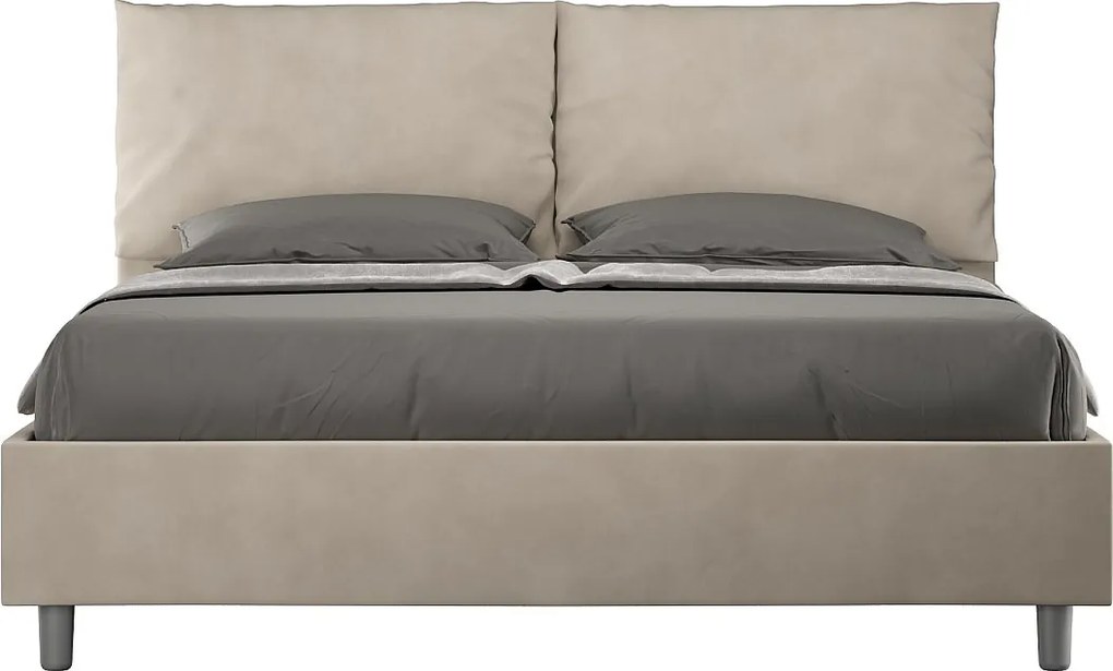 Łóżko bez stelaża tapicerowane 160x200 microfibra Piaskowy Antea