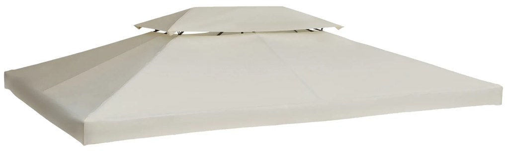 Outsunny Dach do Pawilonu Ogrodowego Wymiana Pokrycia 4x3m Poliester Kremowy | Aosom PL