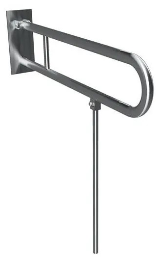 Uchwyt z nogą podporową 10x80 cm stal nierdzewna/srebrny