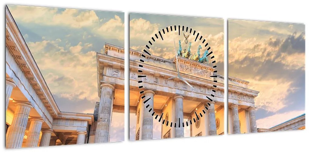 Obraz - Brama Brandenburska, Berlin, Niemcy (z zegarem) (90x30 cm)
