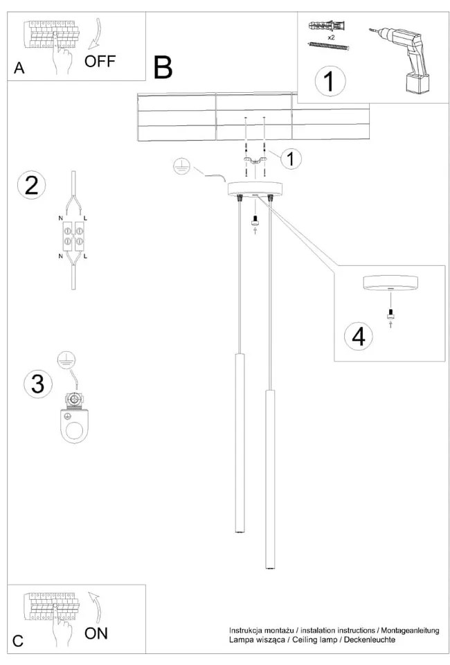 Kremowa lampa wisząca ø 15 cm Fideus – Nice Lamps