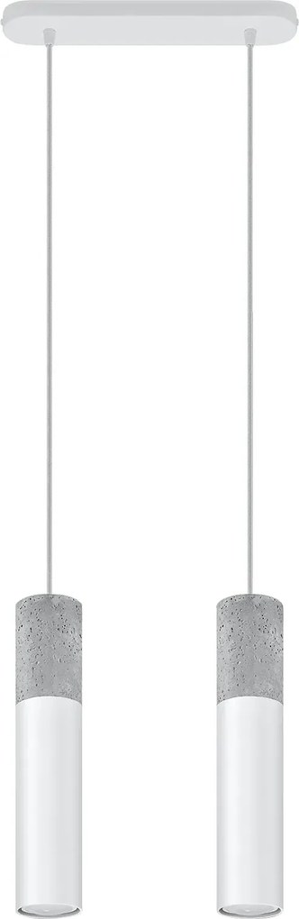 Biała industrialna podwójna lampa wisząca F6-E69