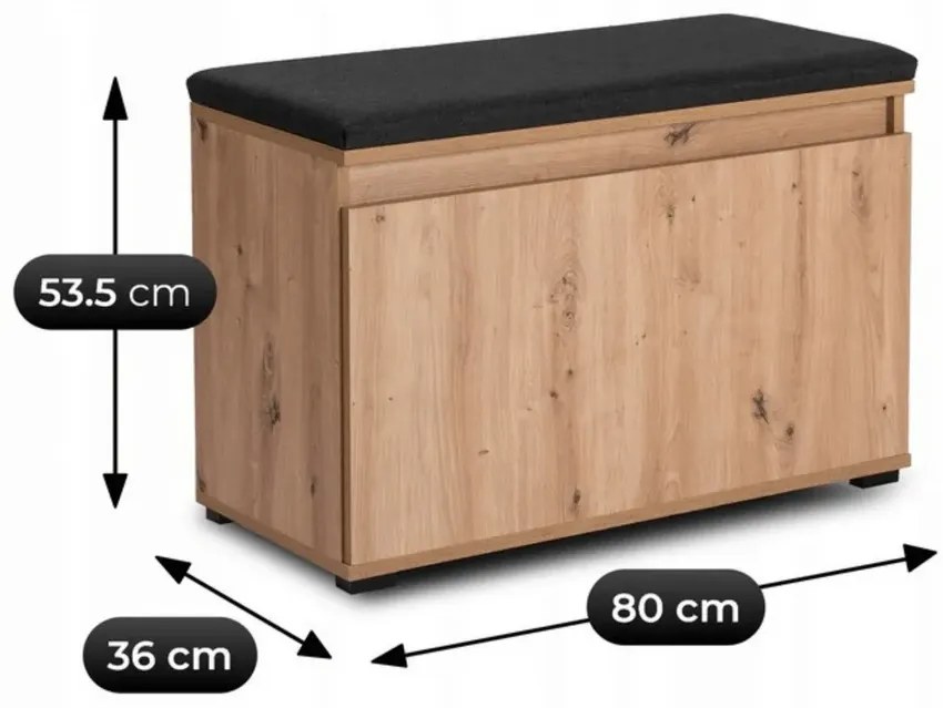 Stylowa szafka na buty z siedziskiem 80 cm Z8-P09