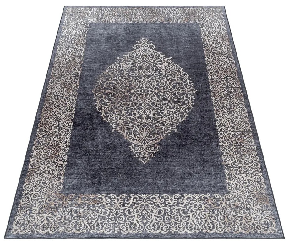 Antracytowy chodnik odpowiedni do prania 80x250 cm Fiesta – Ayyildiz Carpets