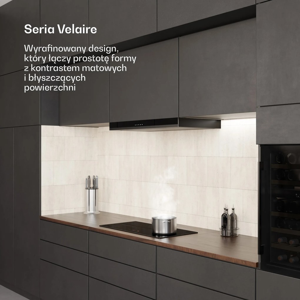 Klarstein Velaire 80cm Płyta Indukcyjna 5 Stref Gotowania Czarny