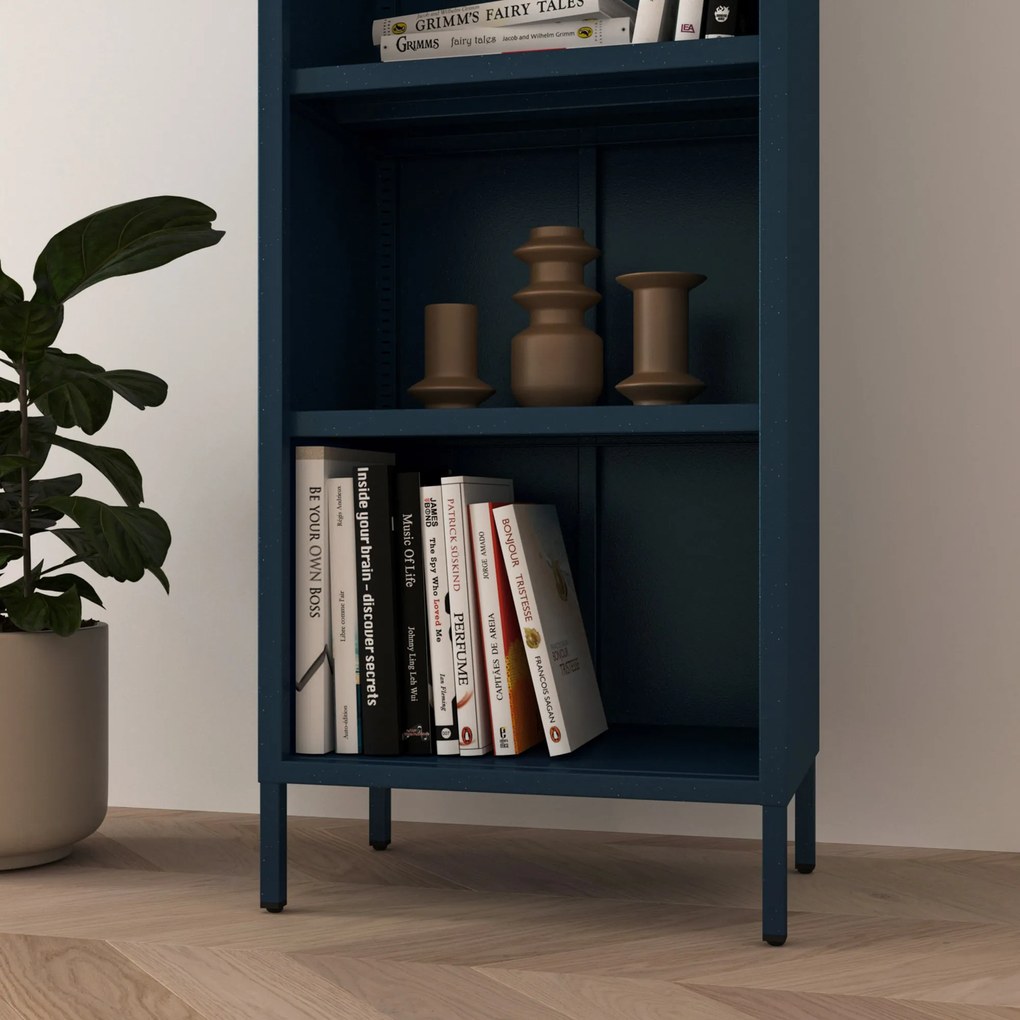 Regał na książki MARIO, 500 x 1800 x 350 mm, Modern: granatowy