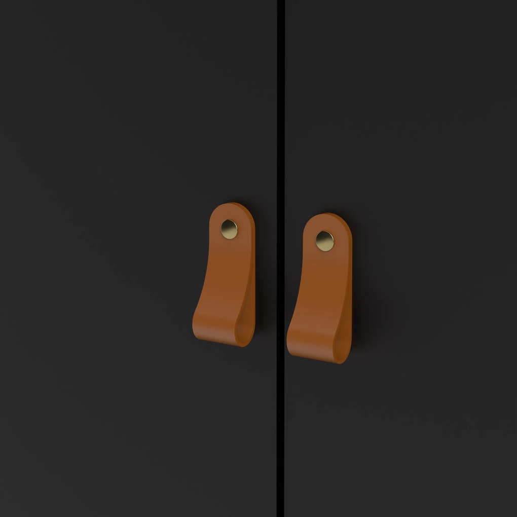 Trzydrzwiowa szafa ubraniowa w kolorze czarnym Madrid 3D